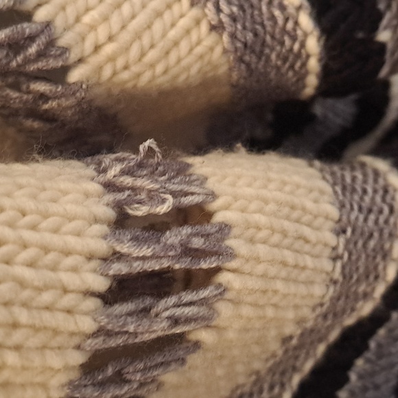 Calypso St. Barth Womens Funnel Neck Pullover Black/Cream Striped Arm Poncho OS - Picture 6 of 8